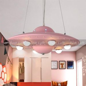 Colorido ufo discos voadores lustre nórdico criativo meninos meninas crianças quartos hanglamp luzes restaurante8244799214e