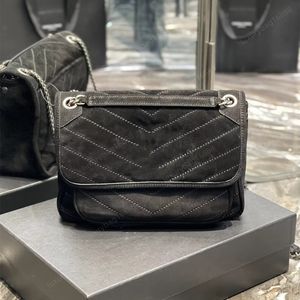 10a üst lüks çapraz gövde çanta askı çantası niki omuz çantası haberci çanta tasarımcı çanta çanta orta yüksek kaliteli klasik moda kadınlar iplik kara zincir tote ys