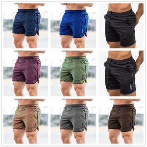 2021 Men Running Shorts Sports Gym Compression Phone Pocket Wear Under Base Layer Short Pants Athletic Solid Tights188m