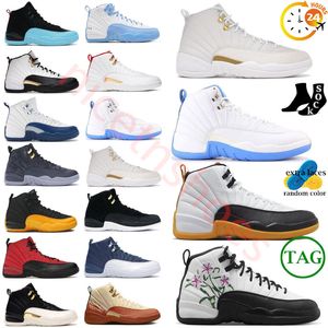 Jumpman 12 12S wmns parlak turuncu tarla mor playoff telif hakkı basketbol ayakkabıları siyah beyaz açık atletik eğitmenler spor spor ayakkabılar erkek boyutu 40-47