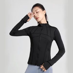 LU-088 2023 Yoga Ceket Kadınlar Tanımla Egzersiz Spor Palto Fitness Ceket Sporları Hızlı Kuru Aktif Giyim Üst Katı Zip Sweatshirt Spor giyim Sıcak Satış