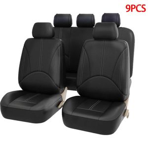Capas de assento de carro AIMAAO Conjunto completo - Protetores dianteiros e traseiros automotivos de couro sintético premium para caminhão SUV224q