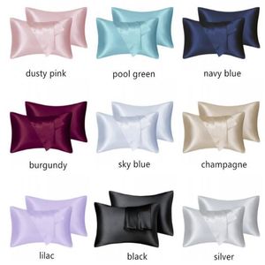FATAPAESE Silk Satin Pillow Case for Hair Skin Soft Breathable Smooth Both Sided Silky Covers with Envelope Closure King Queen Sta224d