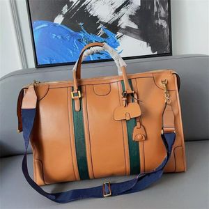 Tasarımcı Duffle Bags Kırmızı ve Yeşil Çizgiler Holdalls Duffel Bag Bagaj Hafta Sonu Seyahat Çantaları Erkek Kadın Bagajlar Seyahatler Çanta Tote328n