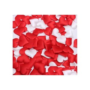 Decorative Flowers Wreaths 100Pcs Cloth Heart Diameter 3.5Cm Wedding Party Confetti Graduation Ceremony Desktop Decoration Birthda Othnk