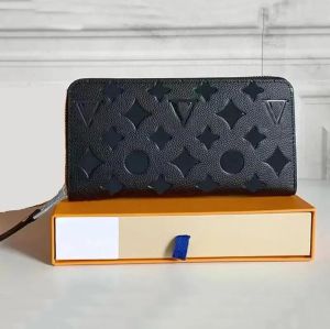 Kabartma Moda Kadınlar Cüzdan Siyah Empreinte Debriyaj Lady Ladies Uzun Cüzdan PU Deri tek fermuar cüzdan klasik para çanta kartı tutucu