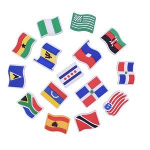 Shoe Parts Accessories 100Pcs Flag Pvc Charms Shoes Clog Jibz Fit Wristband Buttons Gardenshoe Decorations Buckle Gift Drop Delivery Dhjcg