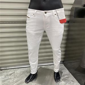 2021ss tasarımcı lüks erkek kot pantolon ünlü marka slim-bleg yıkanmış tasarım gündelik ekose ince yaz hafif streç denim sıska pa272n