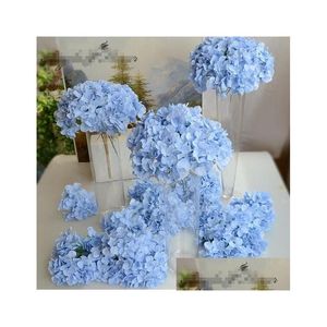 Flores decorativas grinaldas simated hortênsia cabeça incrível flor colorida para festa de casamento luxo seda artificial diy decoração dr dhvbf