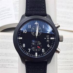 2019 Najwyższej jakości luksusowy na rękopis na rękę Pilot Pilot Midnight Blue Dial Automatyczne męskie zegarek 44 mm męskie zegarki 331W