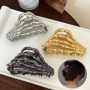 Fashion Creative Women Girls Creative Harajuku Skull Skeleton Hand Bone Hair Clip Hair Claw Ghost Skeleton Halloween Party