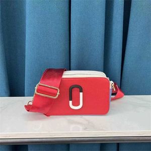 Wallets Luxury Fashion Designer Marc's Jacob Bags Leather Handbag Camera Bag Color Contrast Wide Shoulder Belt Women's 2023 New Tassel small Square bags 3pe