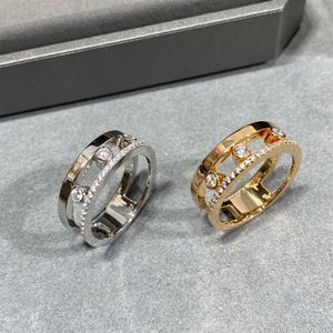 Anéis de prata esterlina 925 para mulheres, anel de casamento 18k, ouro rosa, design de anel de movimento 2247i