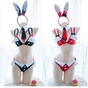 Cosplay Wigs Nekopara Chocola Cosplay Lingerie Set Cute Lolita Bunny Girls Rabbit Ears Bikini with Tail Kawaii Anime Maid Uniform 2773