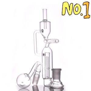 Partihandel Percolator Glass Bong Hookahs Recycler Water Oil Burner Pipes 14mm Female Joint Dab Rigs With Oil Banger eller Tobacco Smoking Bowl