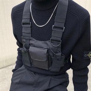 Tactical Vest Nylon Vest chest rig Pack Pouch Fashion Hip Hop Harness walkie talkie radio Waist Pack for Two Way Radio269i