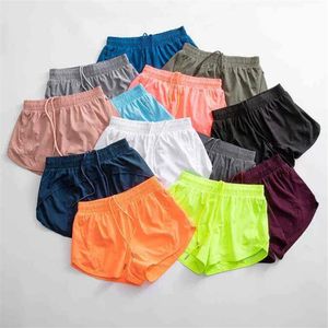 Lu Women Summer NWT Women Shorts Loose Side Zipper Pocket Pants Gym Träning Löpning Kläder Fitness Drawcord Outdoor Yoga Wear220i