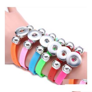 Charm Bilezikler Noosa Snap Bilezik Mücevher Candy Renk Plastik Sile Strand Bilek Bandı Fit DIY 18mm Snaps Teslimat Teslimat DHMWM DHQWR