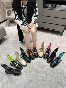 Женские высококачественные ботинки Martin в ромбовидную клетку, короткие ботинки, универсальные мотоциклетные ботинки на толстой подошве со шнуровкой, кожаные рыцарские ботинки, короткие ботинки на плоской подошве