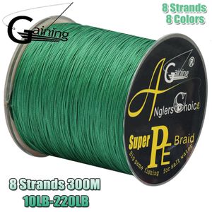 Linha de trança 8 fios 300m 327yds 10 220lb 0.08 1.2mm pe multifilamento multicolorido super forte japão fio carpa pesca 230909