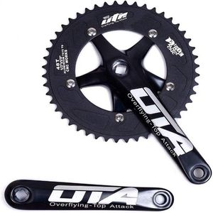 سرعة واحدة للدراجة Crankset Chainwheel 170mm كرنك الأسلحة 130 BCD Chainwheel 48t Fixie Crankset للدراجة ذات السرعة الواحدة الثابتة 3114