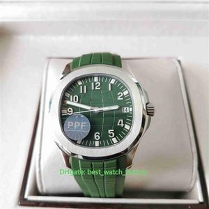 PPF Maker Mens Watch Perfect Version Watches 42 2mm Aquanaut 5168 Olive Green Dial Sapphire Transparent CAL 324SC Movement Mechani254R