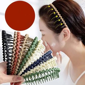 Women's new minimalist headband with teeth for face washing, anti slip small broken hair sorting, magic tool for hair clip