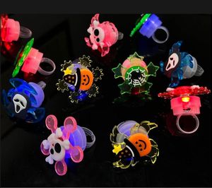 Halloween LED Fidget Spinner Pierścienie oświetlić zabawki imprezowe Wakacyjne Favours Treat Torby Prezenty