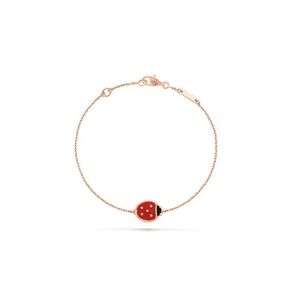 Designer Ladybug Bracelet Rose Gold Plated chain Ladies and Girls Valentine's Day Mother's Day Engagement Jewelry Fade F268l