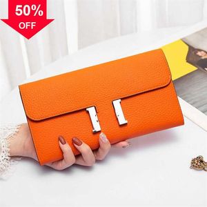 Luxury Designer Handbag 2023 New fashion clutch bags Genuine Leather Lady Light Luxury Wallet Simple Student Big Brand Long High-g208h