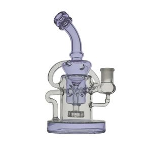 Ny återvinning av vattenpipa glas Bong Recycler rökning vatten rör dab rigga 21 cm höjd med 14 mm fog