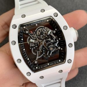 SUPERCLONE Orologio meccanico da uomo di lusso Richa Milles tendenza moda rm055 orologio meccanico completamente automatico r orologio vuoto Tourbillon neve 320a