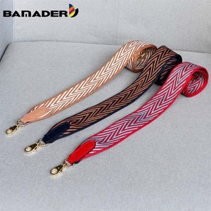 Bamader webbing 5 cm väska rem kanvas kvinna bred axel rem diagonal ränder axelväska rem applicera hinkväska tillbehör 22222a