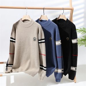 Suéter masculino outono inverno designer moda tricô suéter masculino casual na moda casacos jaqueta roupas de malha com capuz puxar homme roupas superiores