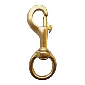 Poolzubehör Heavy Duty Pure Brass Single Ended Round Swivel Eye Bolt Snap Hook Clip für Unterwasser-Tauchen Reel Torch262N