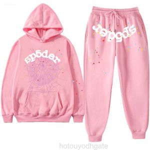 Kadın Hoodies Sweatshirts SP5der Sonbahar Kış Spor Giyim Spor Takım Kazak Erkekler Polar Sıradan Pantolon Örümcek Adam Pantolon Pembe Hoodie Pamuk Blendfw23