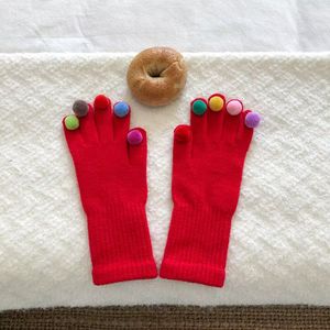 Ins Style Rękawice Zimowe rękawiczki dotykowe dla mężczyzn kobiety ciepłe antypoślizgowe dotknięcie czyste wełniane rękawiczki dla grilfriend dziewczęta prezent czerwony czarny niebieski kolor