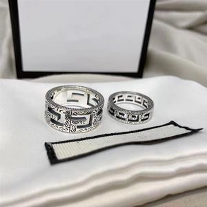 2022 Fashion Band Rings Vintage Great Wall Pattern Designer Trendy 925 Silver Ring for Women Wedding Rings Men Jewelry2677