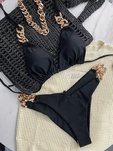 Brasileiro 2 peças Bikinis Set Cader Designer de roupas de banho Mulheres sexy push up maiô de banho preto praia de praia xl feminino de praia maillot de bain femme biquini