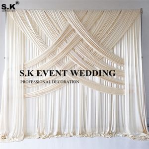 Curtain Ivroy Color Ice Silk Wedding Backdrop Stage Bakgrund Event Party Bankett Decoration 230909