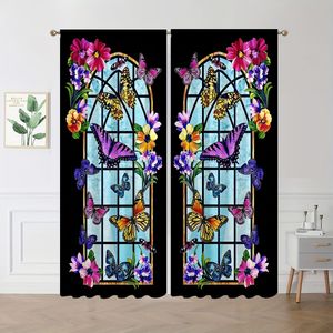 Sheer Curtains 2st European Flower ed Stylish Window Drapery for Study Room Kitchen Living Rod Pocket Top Bedroom 230909