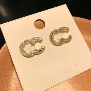 Designer jewelry luxury small fragrant style earrings Ins simple temperament double letter c new Vintage fragrance grandma fashion Accessories 1688