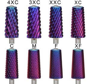Nail Manicure Set NAILTOOLS 66 Safety Large Diamond Crystal Trapezium Tapered Barrel purple Tungsten steel Carbide milling cutter nail drill bit 230909