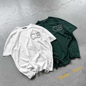 メンズTシャツ黒い緑色の白い黒い黒いシンプルホローcbティートップメンズ女性最高品質特大コールバクストンTシャツタグT230910