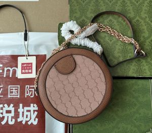 Realfine888バッグ5A G550618 18cmピンクキャンバスオフィディアミニラウンドショルダーハンドバッグダストバッグの女性のための高級デザイナー財布