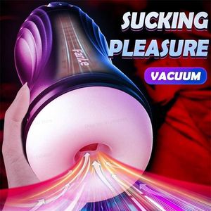 Brinquedo sexual massageador automático, brinquedos de sucção a vácuo para homens, copo de masturbação, vibrador realista de vagina, simulador de boquete masculino 18