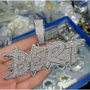 Hip hop jóias masculino gelado carta pingente personalizado corrente de tênis cubano moissanite diamante número nome pingente inicial