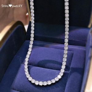 Chains Shipei 925 Sterling Silver Created Moissanite Gemstone Anniversary Party Unisex Couple Short Necklace Fine Jewelry Wholesal221I