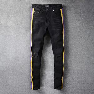 Svart Slim Ripped Fashion Märke Jeans Pants Casu