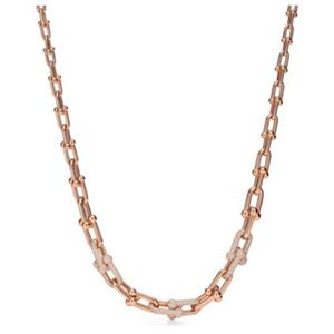 Luxury Hardwear Jewelry Designer Halsband Rose Gold Platinum Chain Size Gradient Horseshoe Halsband för Teen Girls Silver Party D243K